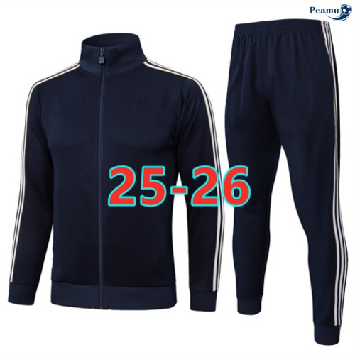Maillot Veste Survetement Juventus Bleu Marine/Blanc 2025-2026 peamu 0743