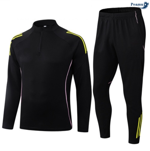 Maillot Survetement Juventus Enfant Noir/Rose/Jaune 2025-2026 peamu 0958