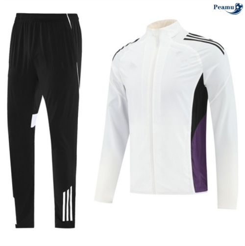 Maillot Coupe vent Manchester United Blanc/Noir/Violet 2025-2026 peamu 0726