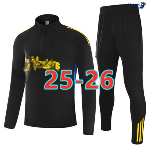 Maillot Survetement Manchester United Noir/Jaune 2025-2026 peamu 0727
