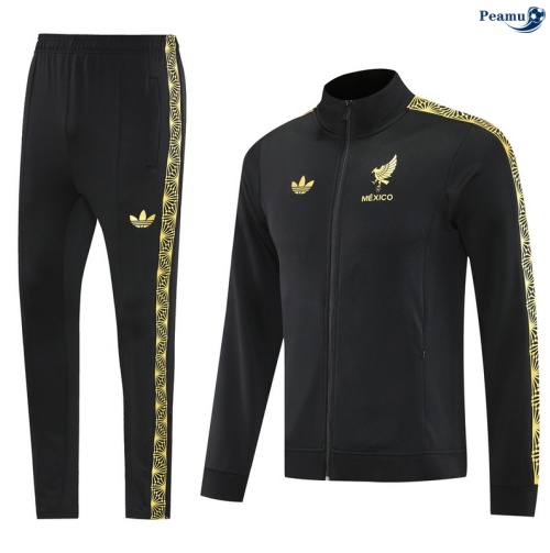 Maillot Veste Survetement Mexique Noir/Jaune 2025-2026 peamu 0710