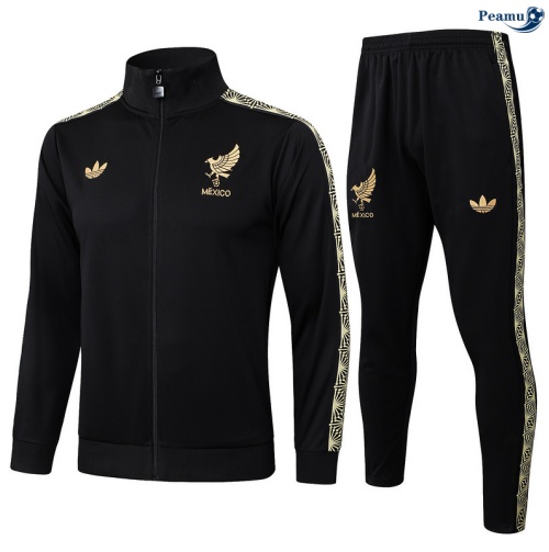 Maillot Veste Survetement Mexique Noir/Jaune 2025-2026 peamu 0711