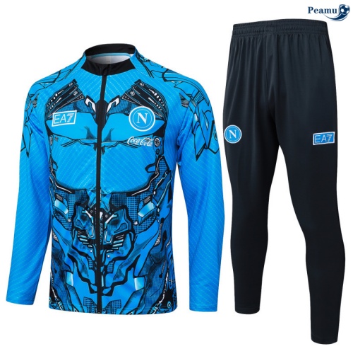 Maillot Veste Survetement Naples Bleu 2025-2026 peamu 0749