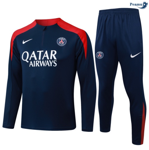 Maillot Survetement PSG Bleu Marine/Rouge 2025-2026 peamu 0667