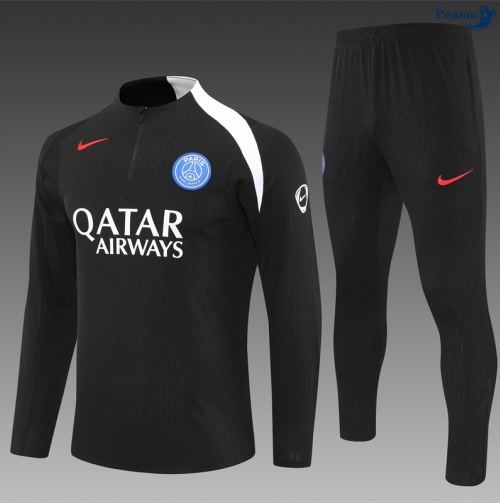 Maillot Survetement PSG Noir/Blanc/Bleu 2025-2026 peamu 0670