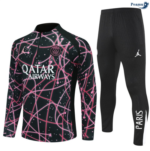 Maillot Survetement PSG Noir/Rose 2025-2026 peamu 0671