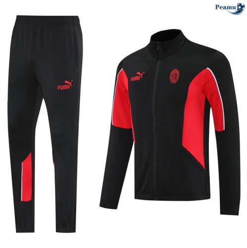 Maillot Veste Survetement PSG Noir/Rouge 2025-2026 peamu 0672