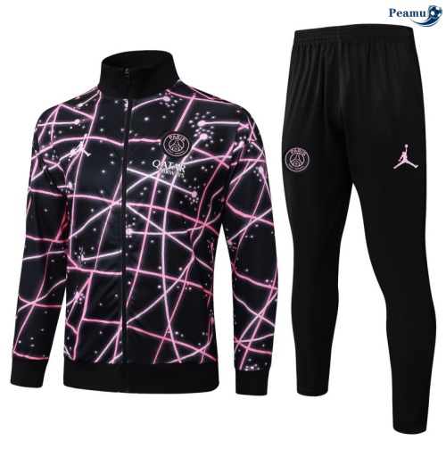 Maillot Veste Survetement PSG Noir 2025-2026 peamu 0674