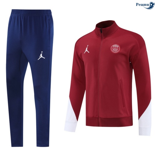 Maillot Veste Survetement PSG Rouge/Bleu/Blanc 2025-2026 peamu 0681