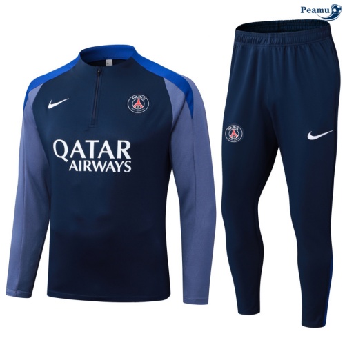 Maillot Survetement PSG Enfant Bleu Marine/Gris 2025-2026 peamu 0901