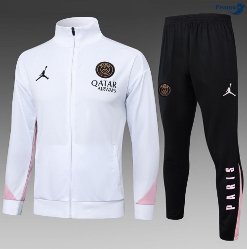 Maillot Veste Survetement PSG Enfant Noir/Rose/Blanc 2025-2026 peamu 0909