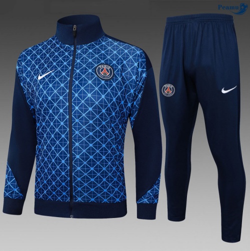 Maillot Veste Survetement PSG Enfant Bleu Marine 2025-2026 peamu 0916