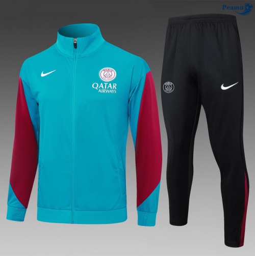 Maillot Veste Survetement PSG Enfant Rouge/Bleu 2025-2026 peamu 0917
