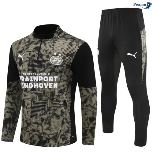 Maillot Survetement PSV Eindhoven Noir 2025-2026 peamu 0492