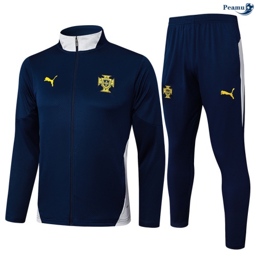 Maillot Veste Survetement Portugal Bleu Marine/Blanc 2025-2026 peamu 0714