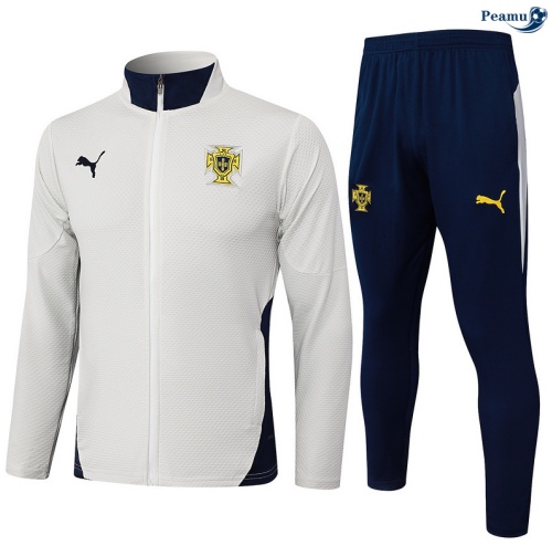 Maillot Veste Survetement Portugal Blanc/Bleu Marine 2025-2026 peamu 0723
