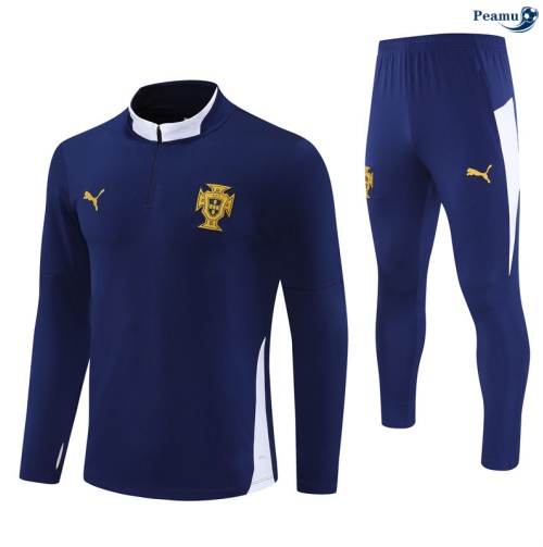 Maillot Survetement Portugal Enfant Bleu Marine/Blanc 2025-2026 peamu 0941