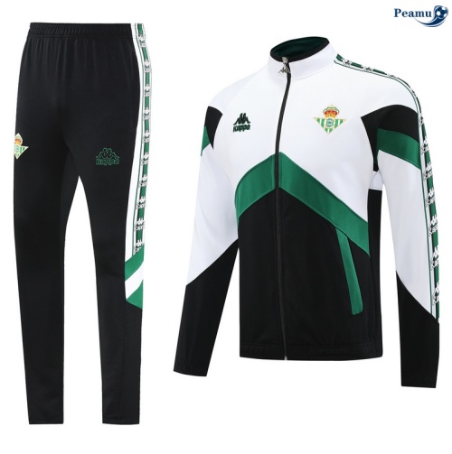 Maillot Veste Survetement Real Betis Blanc/Noir/Vert 2025-2026 peamu 0564