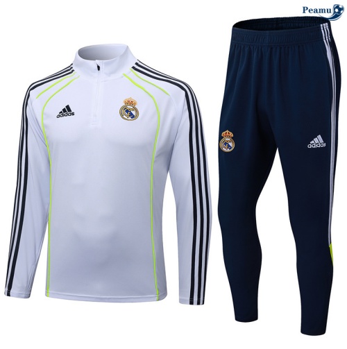 Maillot Survetement Real Madrid Blanc/Bleu Marine 2025-2026 peamu 0574
