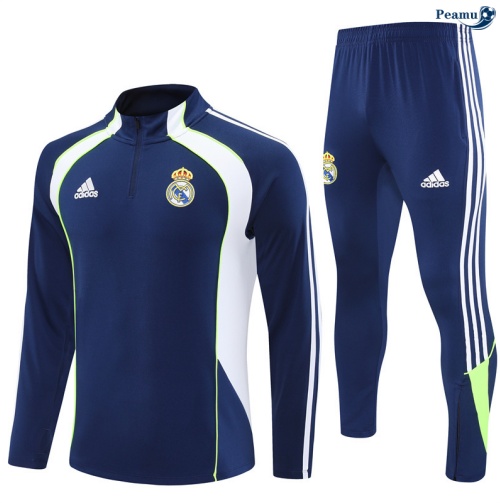 Maillot Survetement Real Madrid Bleu Marine/Blanc/Vert 2025-2026 peamu 0593