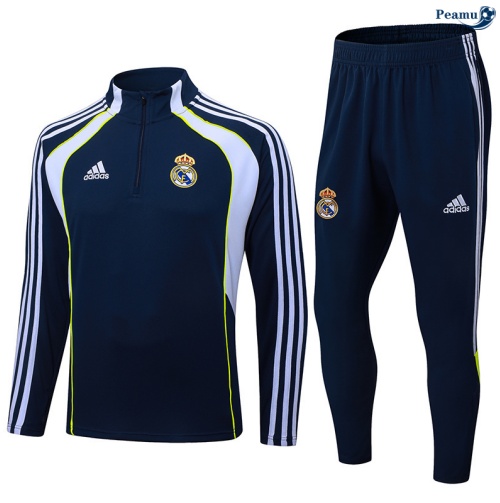 Maillot Survetement Real Madrid Bleu Marine/Blanc/Vert 2025-2026 peamu 0594