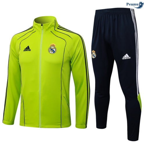 Maillot Veste Survetement Real Madrid Vert/Noir/Blanc 2025-2026 peamu 0600