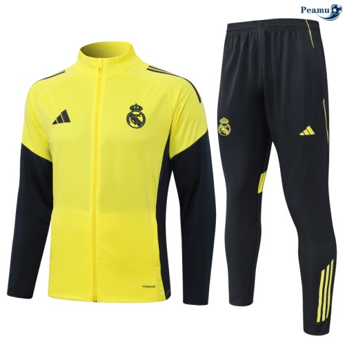 Maillot Veste Survetement Real Madrid Jaune/Noir 2025-2026 peamu 0616