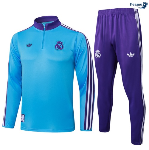 Maillot Survetement Real Madrid Bleu Clair/Violet 2025-2026 peamu 0629