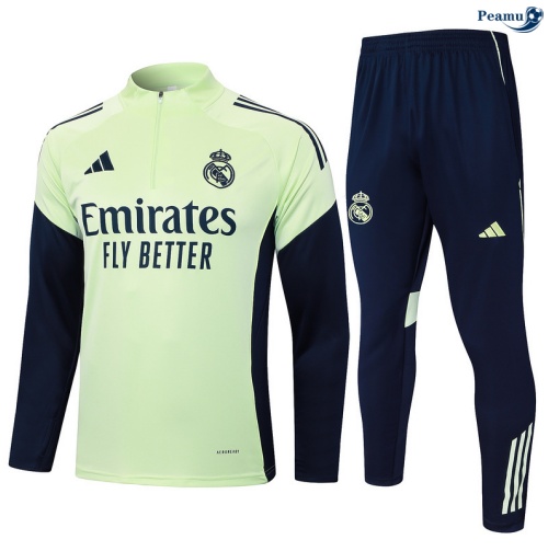 Maillot Survetement Real Madrid Vert/Bleu Marine 2025-2026 peamu 0631