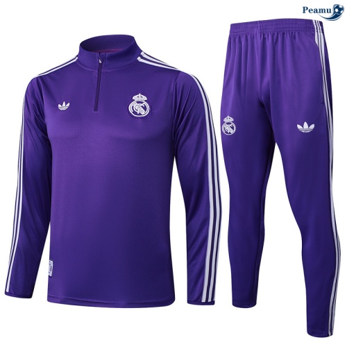 Maillot Survetement Real Madrid violet/Blanc 2025-2026 peamu 0646