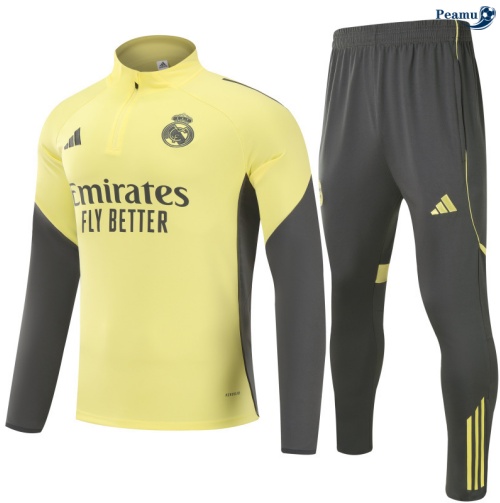 Maillot Survetement Real Madrid Jaune/Bleu Marine 2025-2026 peamu 0650