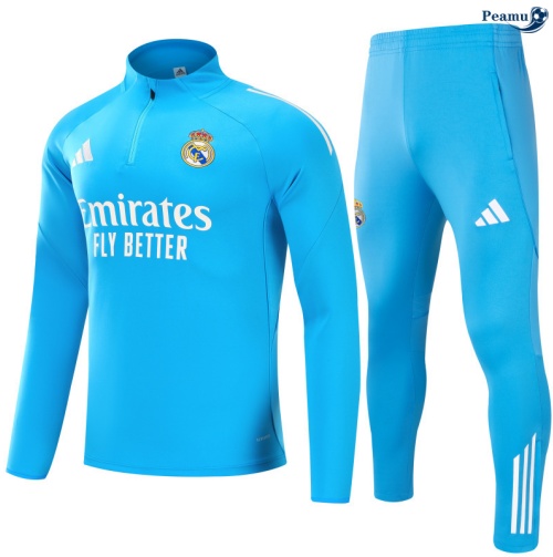 Maillot Survetement Real Madrid Bleu/Blanc 2025-2026 peamu 0652