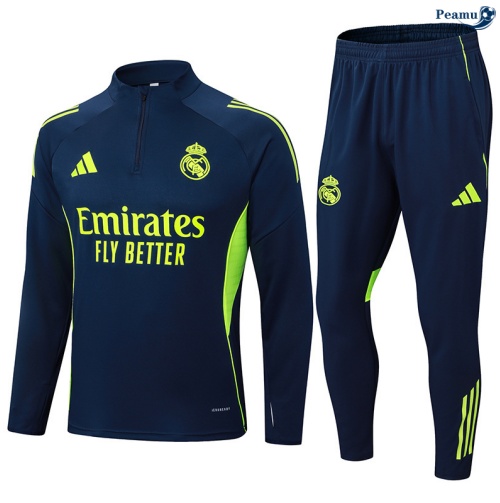 Maillot Survetement Real Madrid Enfant Noir/Jaune/Vert 2025-2026 peamu 0850
