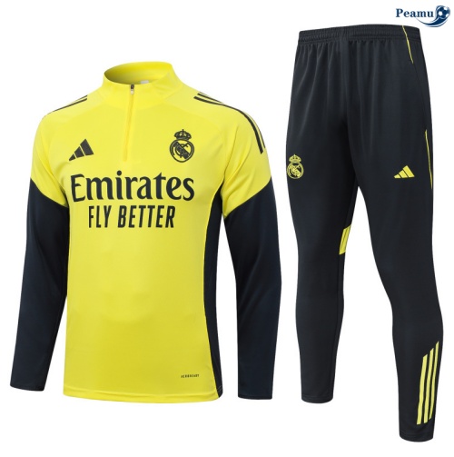 Maillot Survetement Real Madrid Enfant Jaune/Noir 2025-2026 peamu 0861
