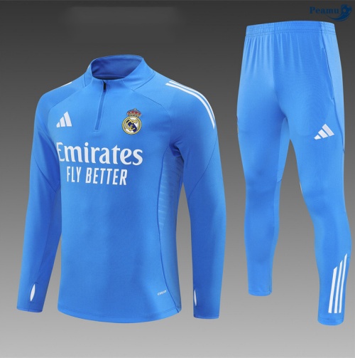 Maillot Survetement Enfant Real Madrid Bleu Clair 2025-2026 peamu 0872