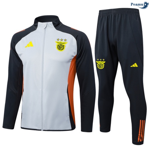 Maillot Veste Survetement Benfica Gris/Bleu/Orange 2025-2026 peamu 0456