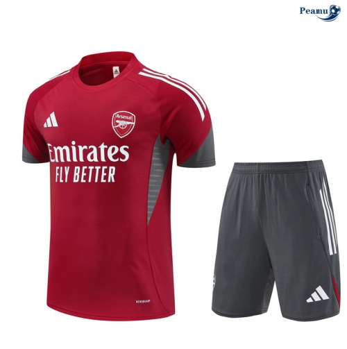 Peamu Maillot foot Kit Entrainement Arsenal + Shorts Rouge/Gris/Blanc 2025-2026 Outlet