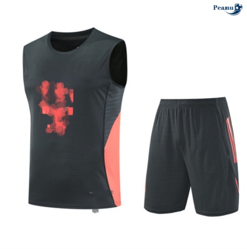 Peamu Maillot foot Kit Entrainement Bayern Munich Debardeur + Shorts Gris/Orange 2025-2026 Prix