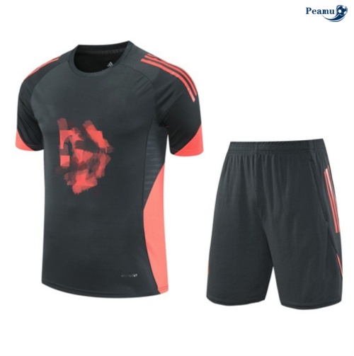 Peamu Maillot foot Kit Entrainement Bayern Munich + Shorts Gris/Orange 2025-2026 Outlet