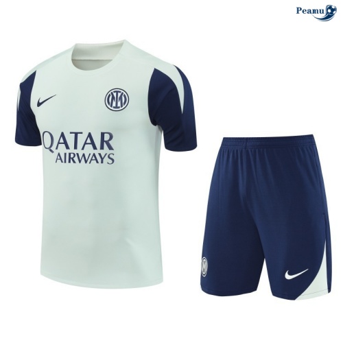 Peamu Maillot foot Kit Entrainement Inter Milan + Shorts Vert/Bleu 2025-2026 Discout