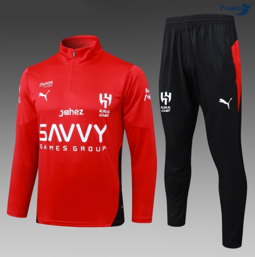 Peamu Survetement Al-Hilal Saudi Enfant Rouge/Noir 2025-2026 Soldes