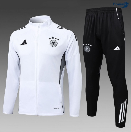Peamu Veste Survetement Allemagne Enfant Blanc/Noir 2025-2026 Officiel
