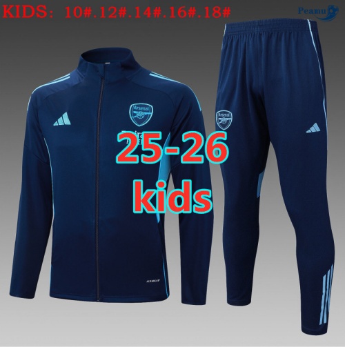 Peamu Veste Survetement Arsenal Enfant Bleu Marine 2025-2026 Soldes