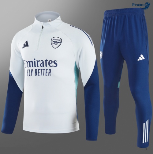 Peamu Survetement Arsenal Enfant Gris Clair/Bleu Marine 2025-2026 Officiel