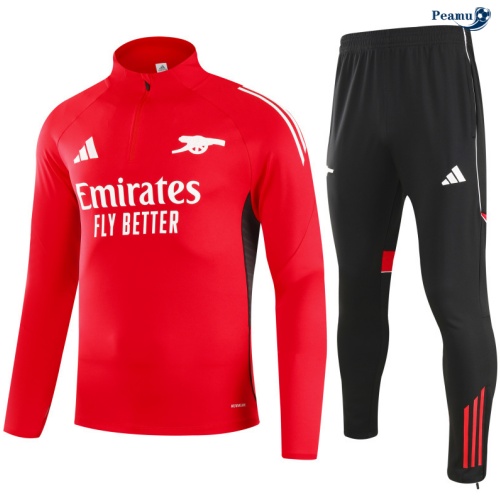 Peamu Survetement Arsenal Rouge/Noir/Blanc 2025-2026 Officiel