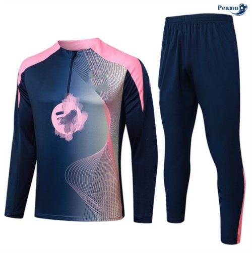 Peamu Survetement Barcelone Enfant Bleu Marine/Rose 2025-2026 Officiel