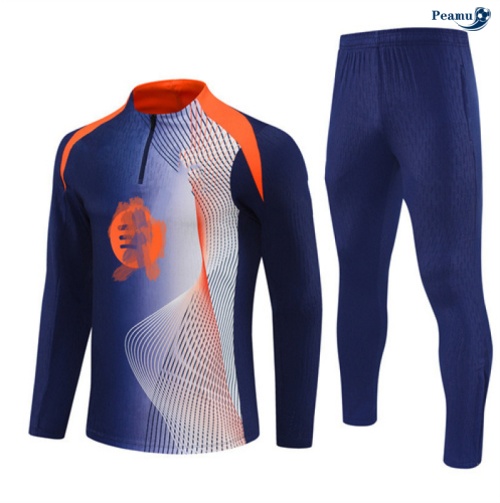 Peamu Survetement Barcelone Bleu/Orange 2025-2026 Soldes