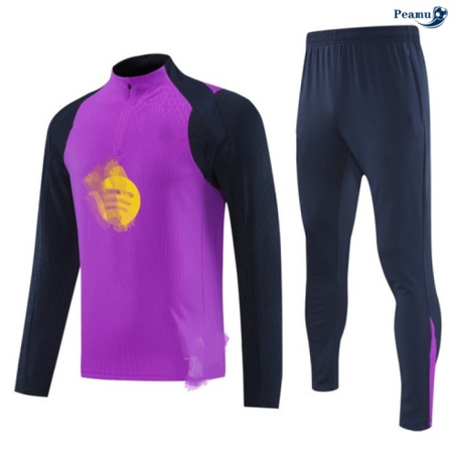 Peamu Survetement Barcelone Violet/Bleu Marine 2025-2026 Personnalisé