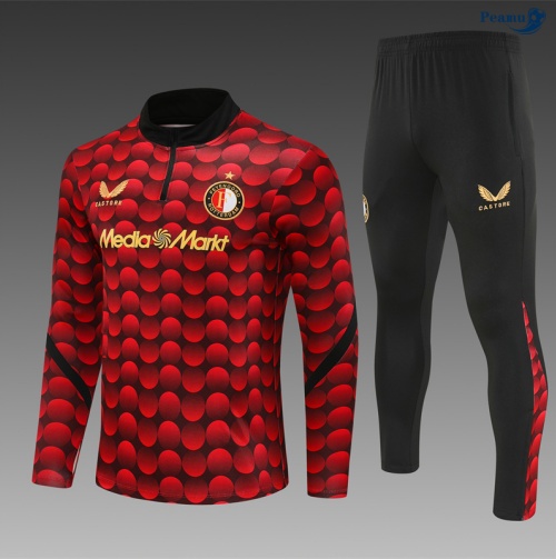 Peamu Survetement Feyenoord Enfant Rouge/Noir 2025-2026 Personnalisé