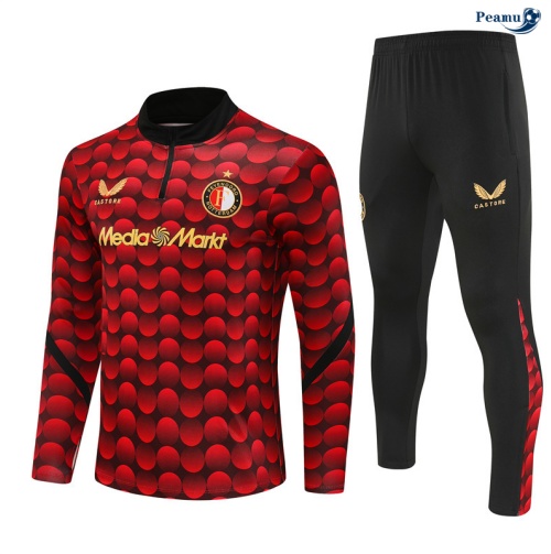 Peamu Survetement Feyenoord Rouge/Noir 2025-2026 Officiel